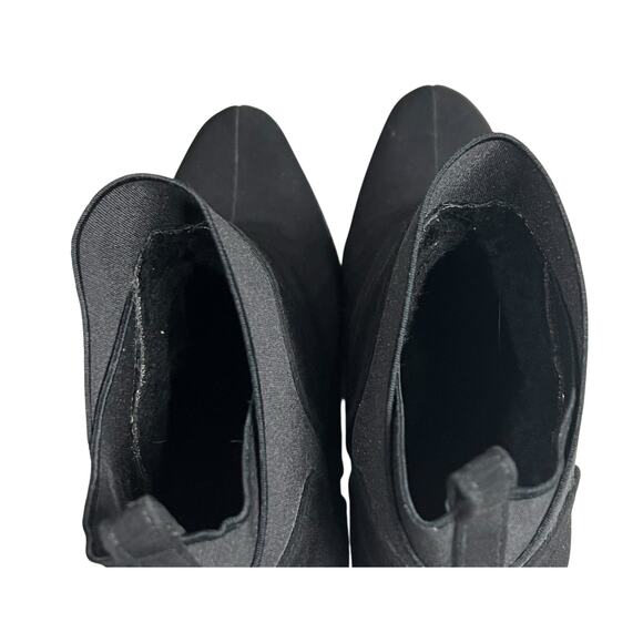 Stuart Weitzman Ankle Boots Women 6 3/4-7 Black Suede Stretch Block Heel Booties - Picture 8 of 16